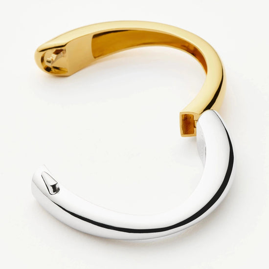 Sculptural Ridge Hinged Bangle | Mixed Metal Bracelets Missoma 