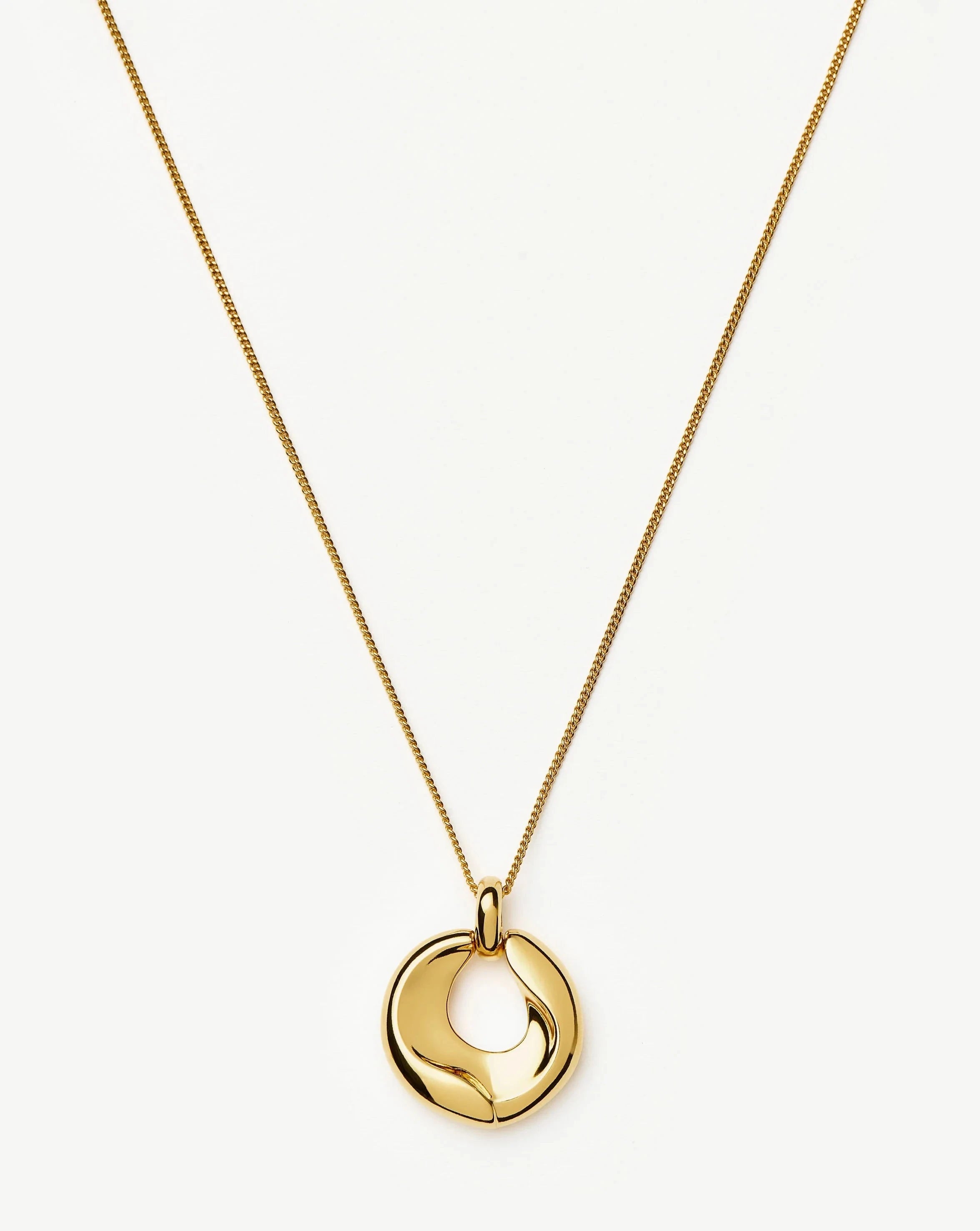 Sculptural Ridge Molten Pendant Necklace | 18ct Gold Plated Necklaces Missoma 