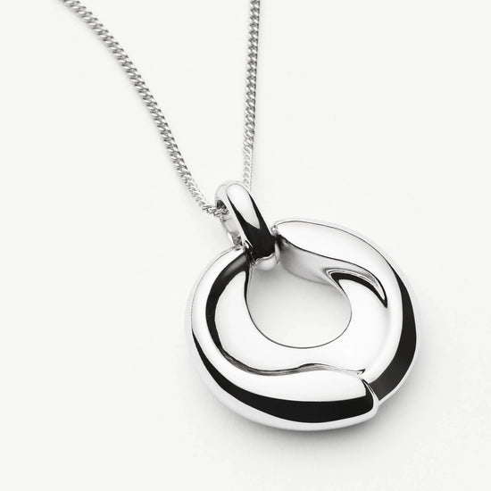 Sculptural Ridge Molten Pendant Necklace | Silver Plated Necklaces Missoma 