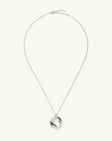 Sculptural Ridge Molten Pendant Necklace | Silver Plated Necklaces Missoma 