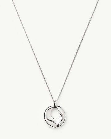 Sculptural Ridge Molten Pendant Necklace | Silver Plated Necklaces Missoma 