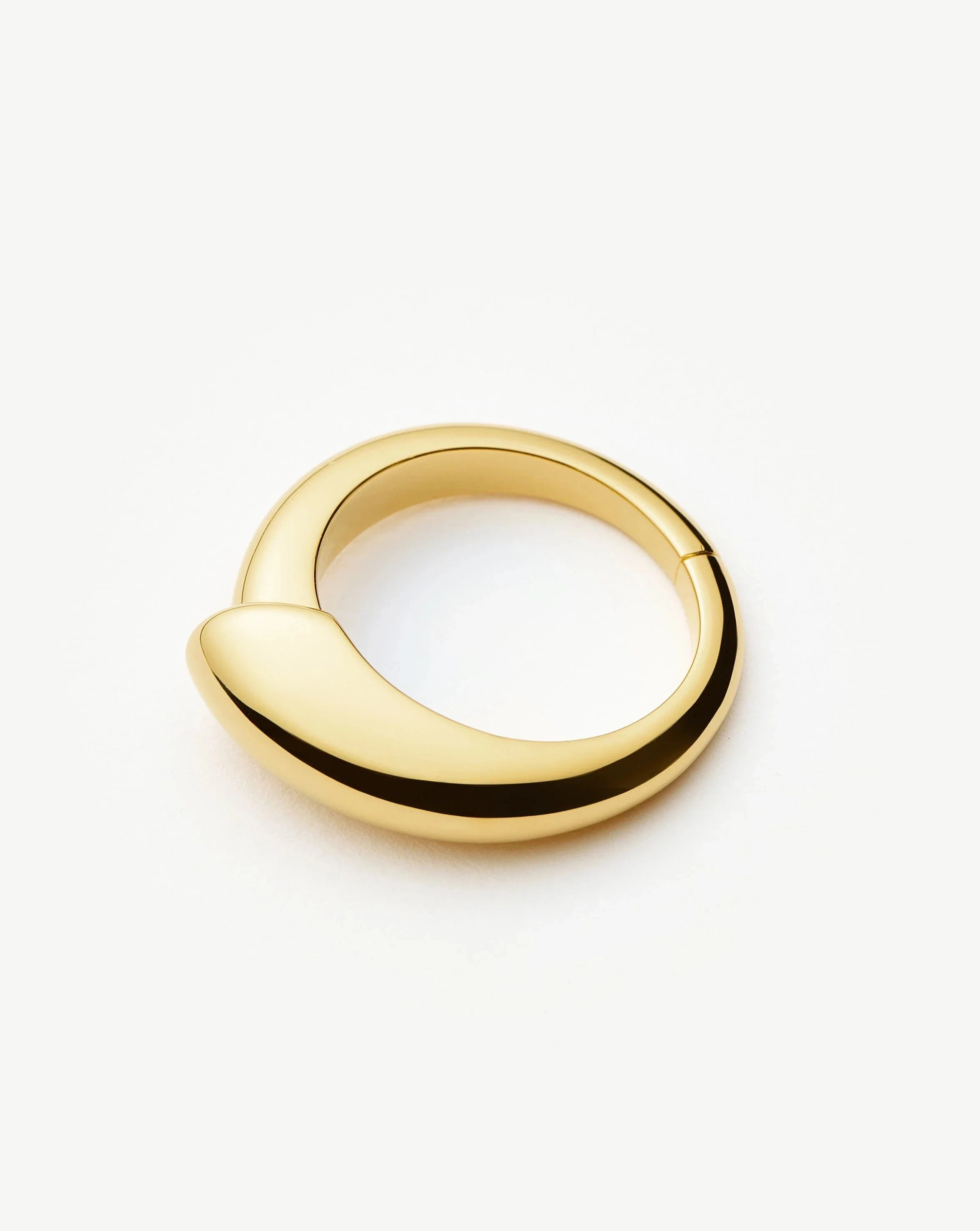 Sculptural Ridge Stacking Ring | 18ct Gold Vermeil Rings Missoma 