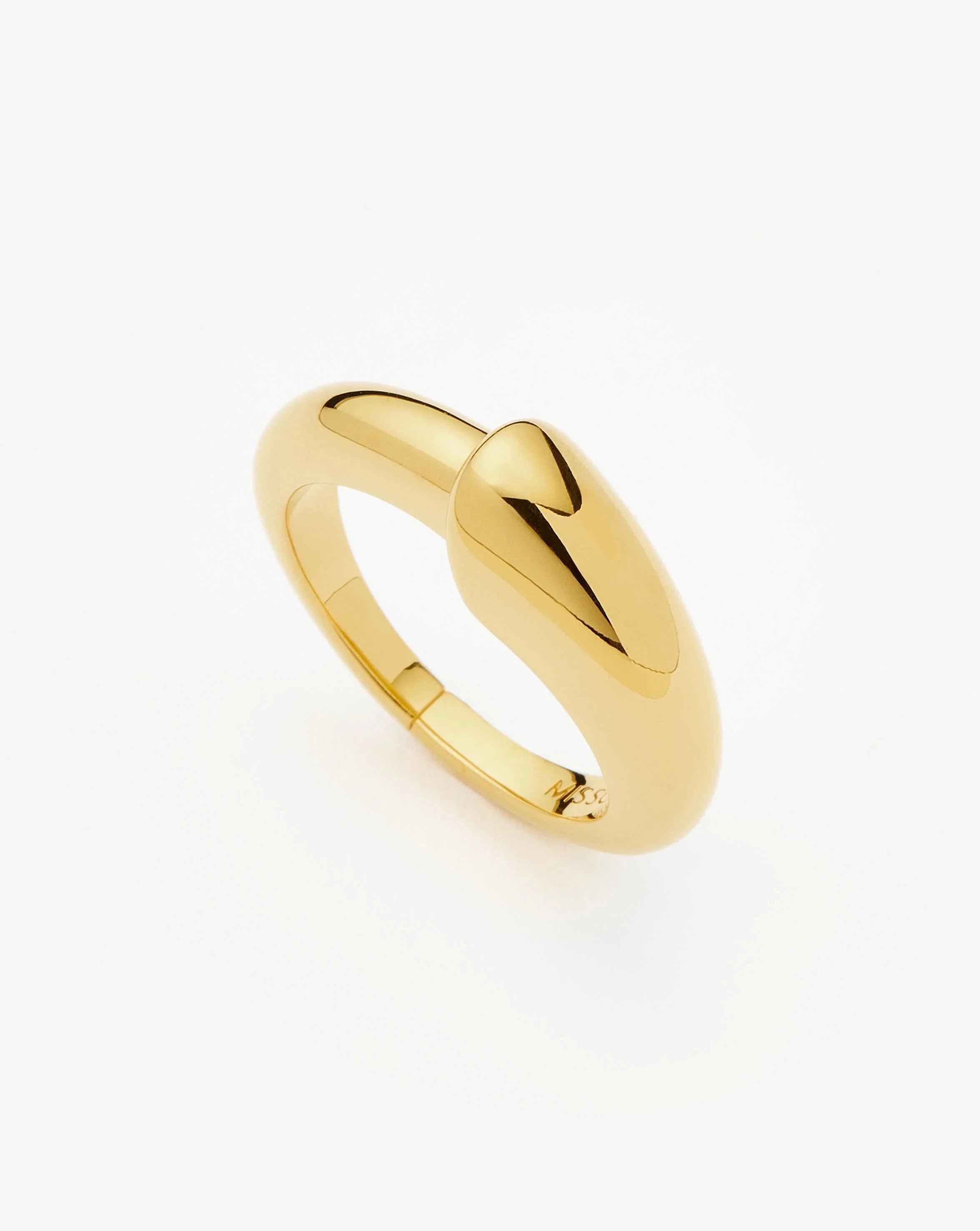 Sculptural Ridge Stacking Ring | 18ct Gold Vermeil Rings Missoma 