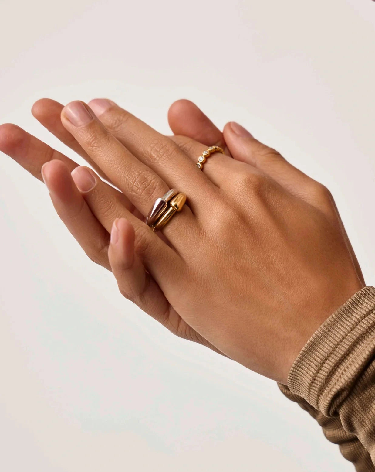 Sculptural Ridge Stacking Ring | 18ct Gold Vermeil Rings Missoma 