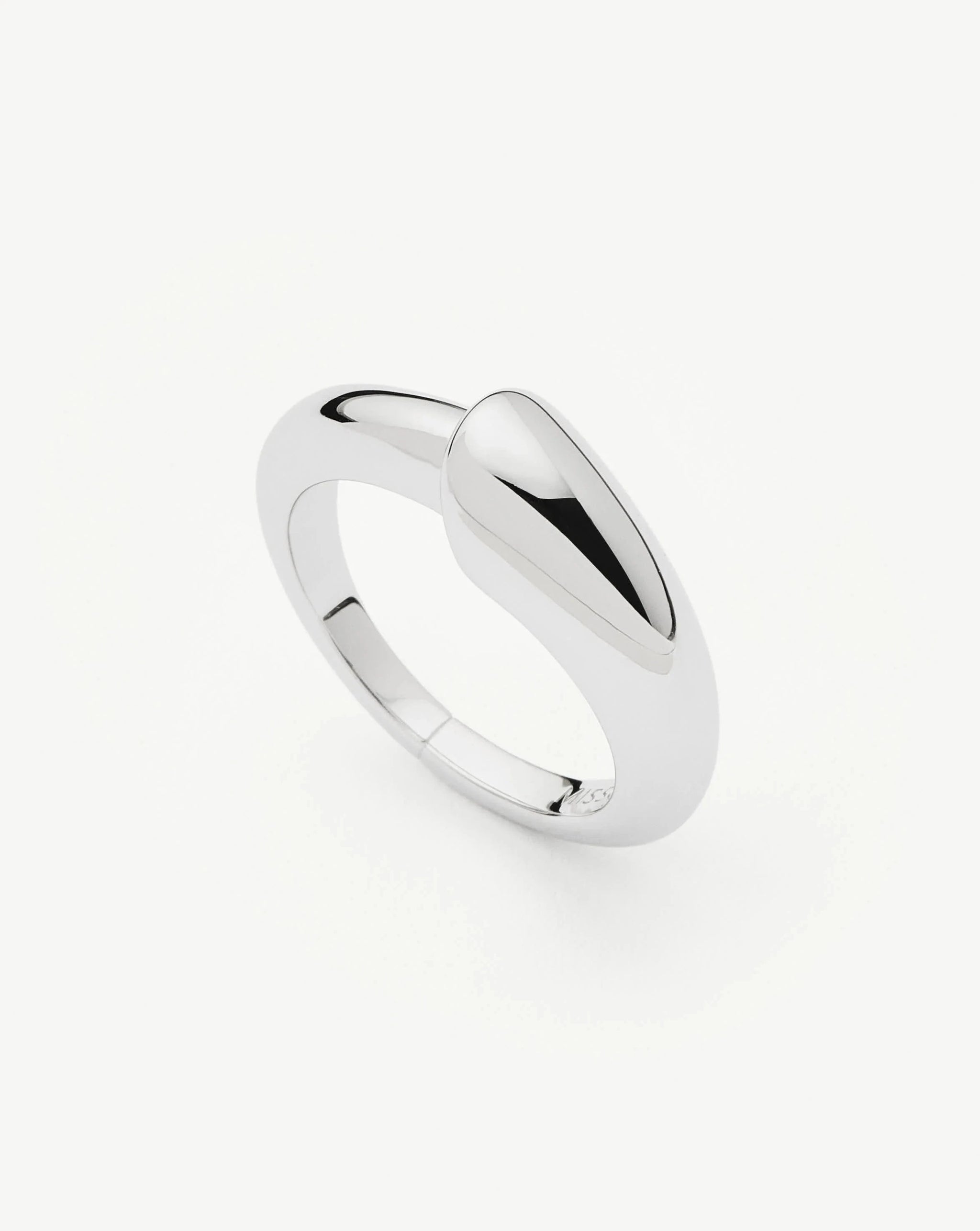 Sculptural Ridge Stacking Ring | Sterling Silver Rings Missoma 
