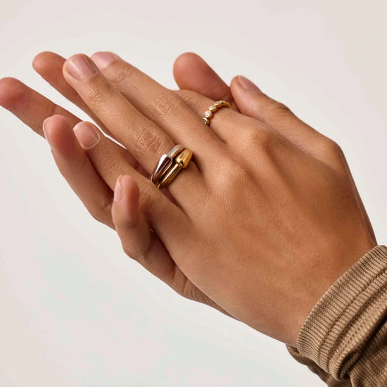 Sculptural Ridge Stacking Ring | Sterling Silver Rings Missoma 