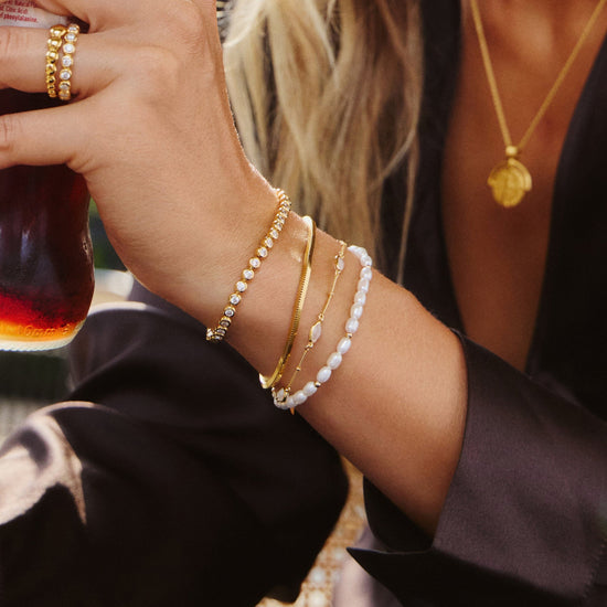 Seed Pearl Beaded Bracelet | 18ct Gold Plated/Pearl Bracelets Missoma 