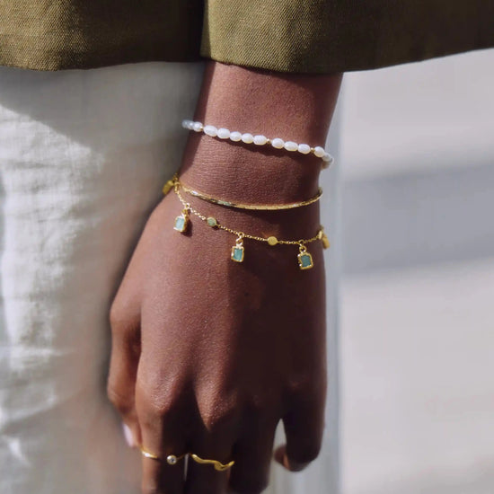 Seed Pearl Beaded Bracelet | 18ct Gold Plated/Pearl Bracelets Missoma 