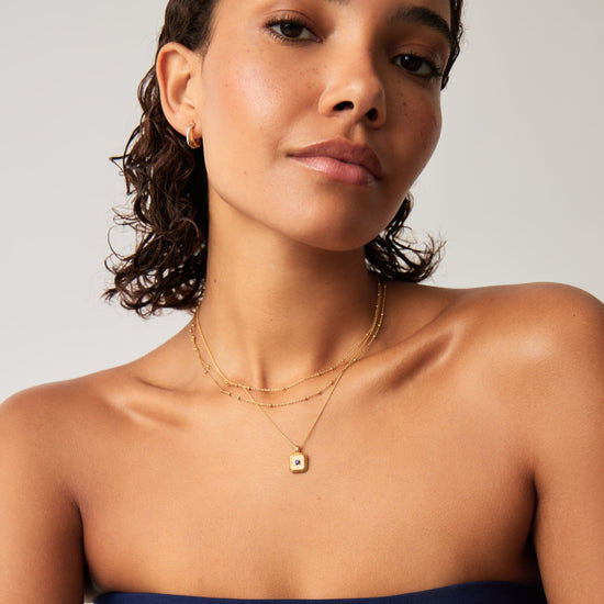 September Birthstone Pendant Necklace | 18ct Gold Vermeil/Lapis Necklaces Missoma 