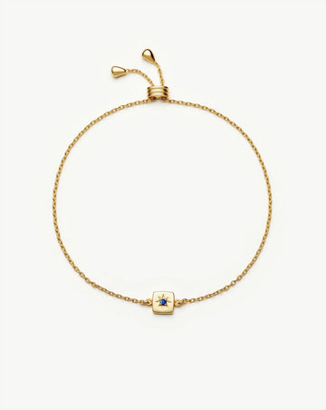 September Birthstone Slider Bracelet | 18ct Gold Plated/Lapis Bracelets Missoma 