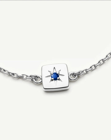 September Birthstone Slider Bracelet | Silver Plated/Lapis Bracelets Missoma 