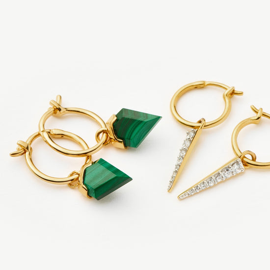 Shield & Spike Charm Hoop Earring Set | 18ct Gold Vermeil Layering Sets Missoma 
