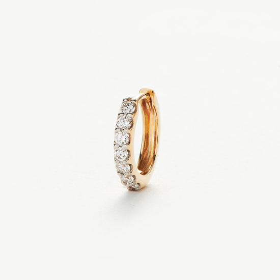 Solid Gold Classic Diamond Single Huggie | 9ct Solid Yellow Gold Earrings Missoma 