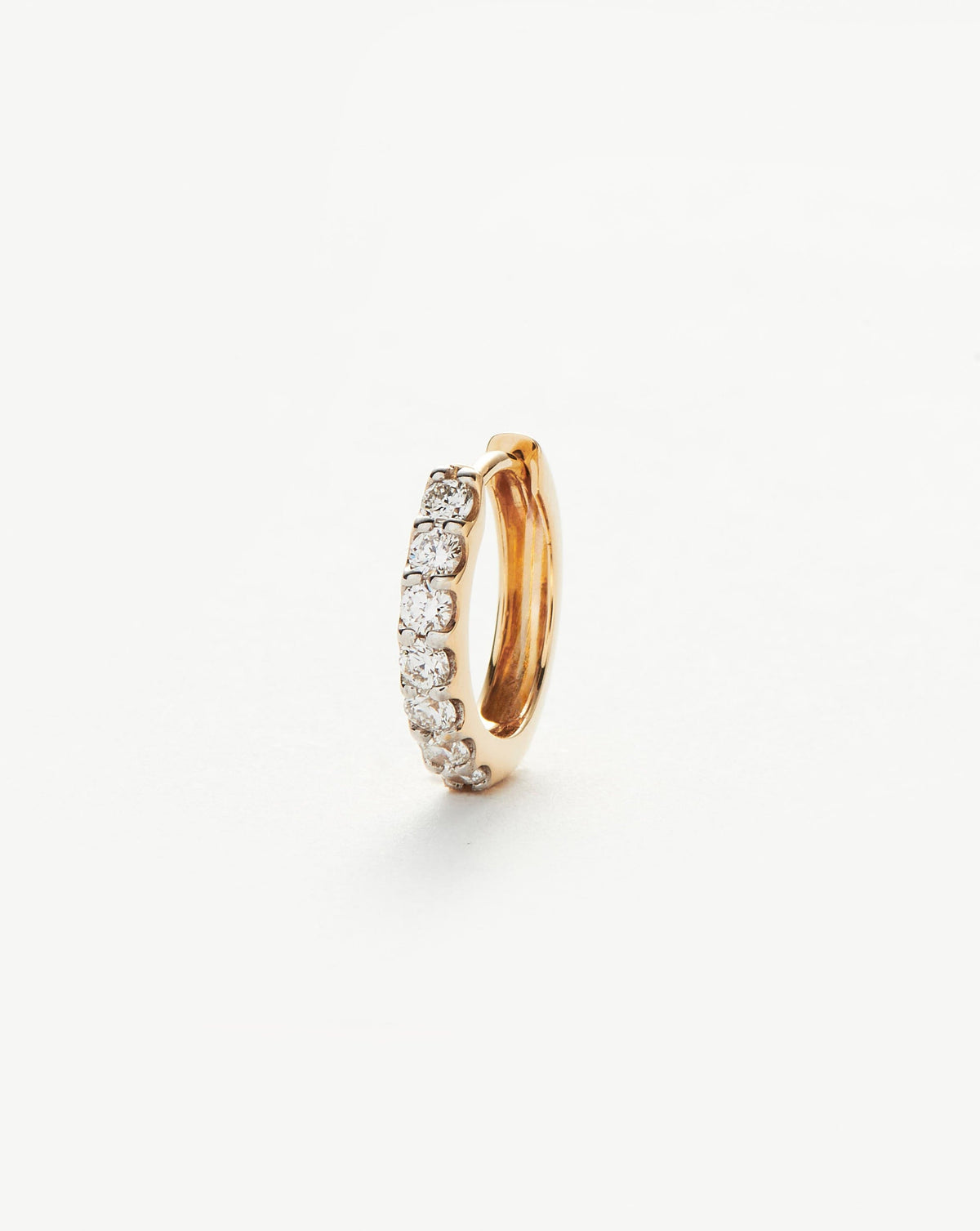 Solid Gold Classic Diamond Single Huggie | 9ct Solid Yellow Gold Earrings Missoma 