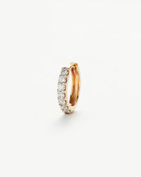 Solid Gold Classic Diamond Single Huggie | 9ct Solid Yellow Gold Earrings Missoma 