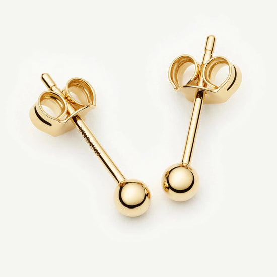 Solid Gold Classic Stud Earrings | 9ct Solid Yellow Gold Earrings Missoma 