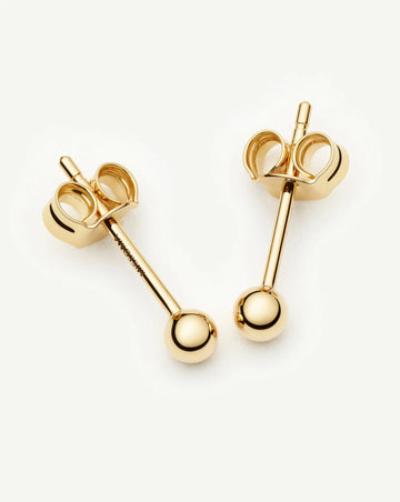 Solid Gold Classic Stud Earrings | 9ct Solid Yellow Gold Earrings Missoma 