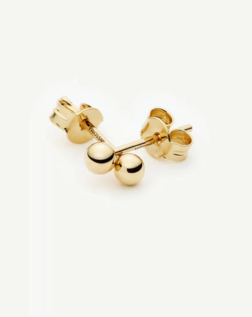 Solid Gold Classic Stud Earrings | 9ct Solid Yellow Gold Earrings Missoma 