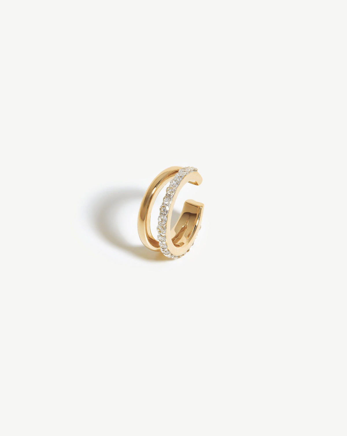 Solid Gold Diamond Double Ear Cuff Earrings Missoma 