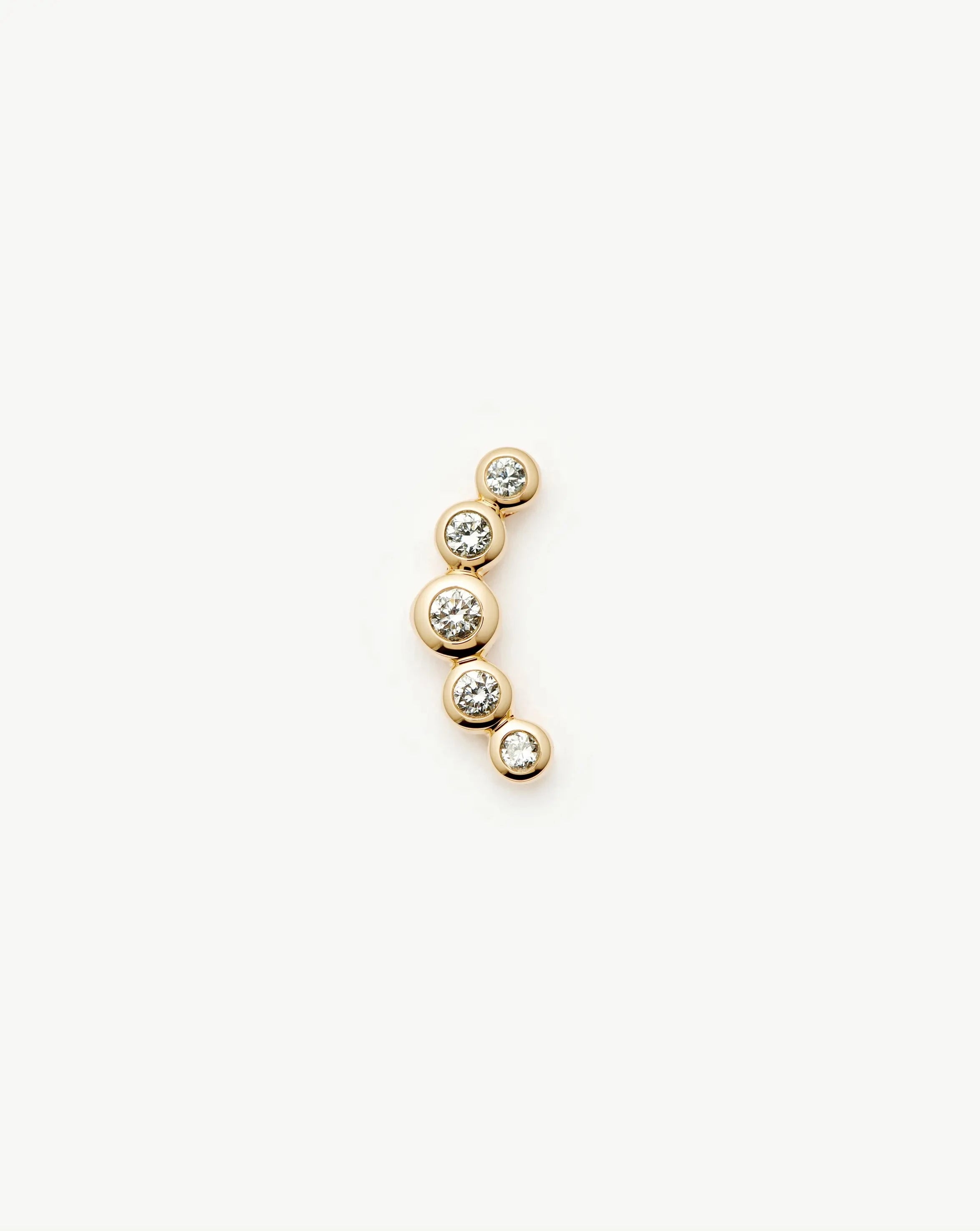 Solid Gold Diamond Ear Climber Flat Back Stud Earring | 9ct Solid Gold Earrings Missoma 