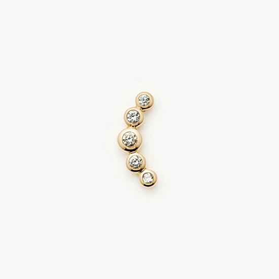 Solid Gold Diamond Ear Climber Flat Back Stud Earring | 9ct Solid Gold Earrings Missoma 