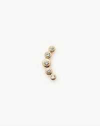 Solid Gold Diamond Ear Climber Flat Back Stud Earring | 9ct Solid Gold Earrings Missoma 
