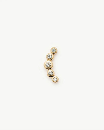 Solid Gold Diamond Ear Climber Flat Back Stud Earring | 9ct Solid Gold Earrings Missoma 