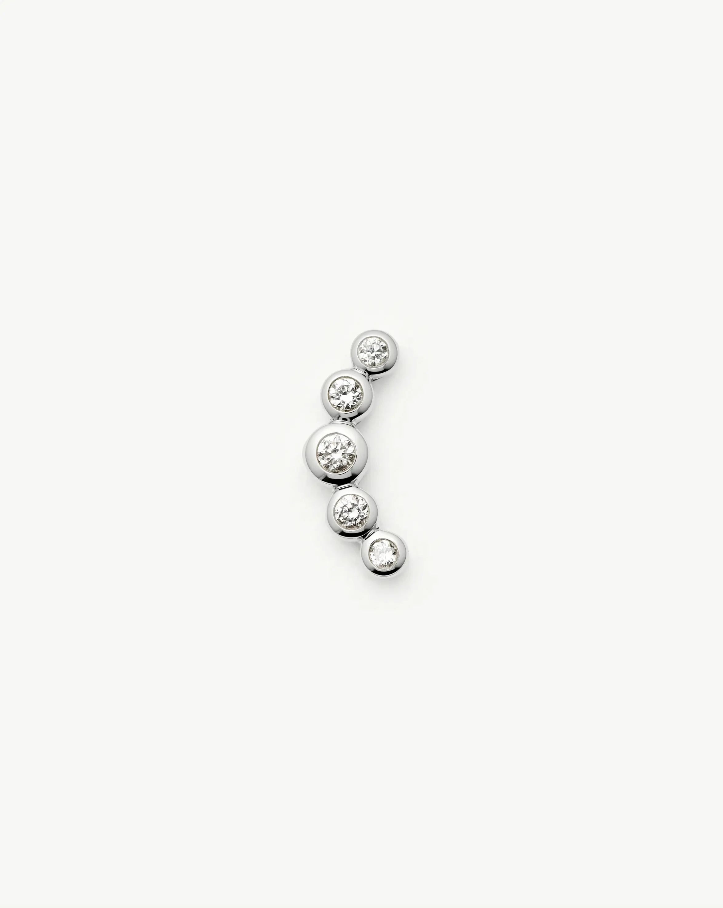 Solid Gold Diamond Ear Climber Flat Back Stud Earring | 9ct Solid White Gold Earrings Missoma 