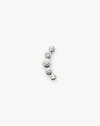 Solid Gold Diamond Ear Climber Flat Back Stud Earring | 9ct Solid White Gold Earrings Missoma 