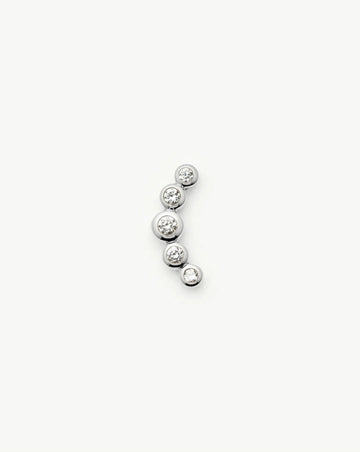 Solid Gold Diamond Ear Climber Flat Back Stud Earring | 9ct Solid White Gold Earrings Missoma 