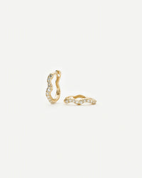 Solid Gold Diamond Molten Snow Huggie Earrings | 9ct Solid Yellow Gold/Lab Grown Diamonds Earrings Missoma 
