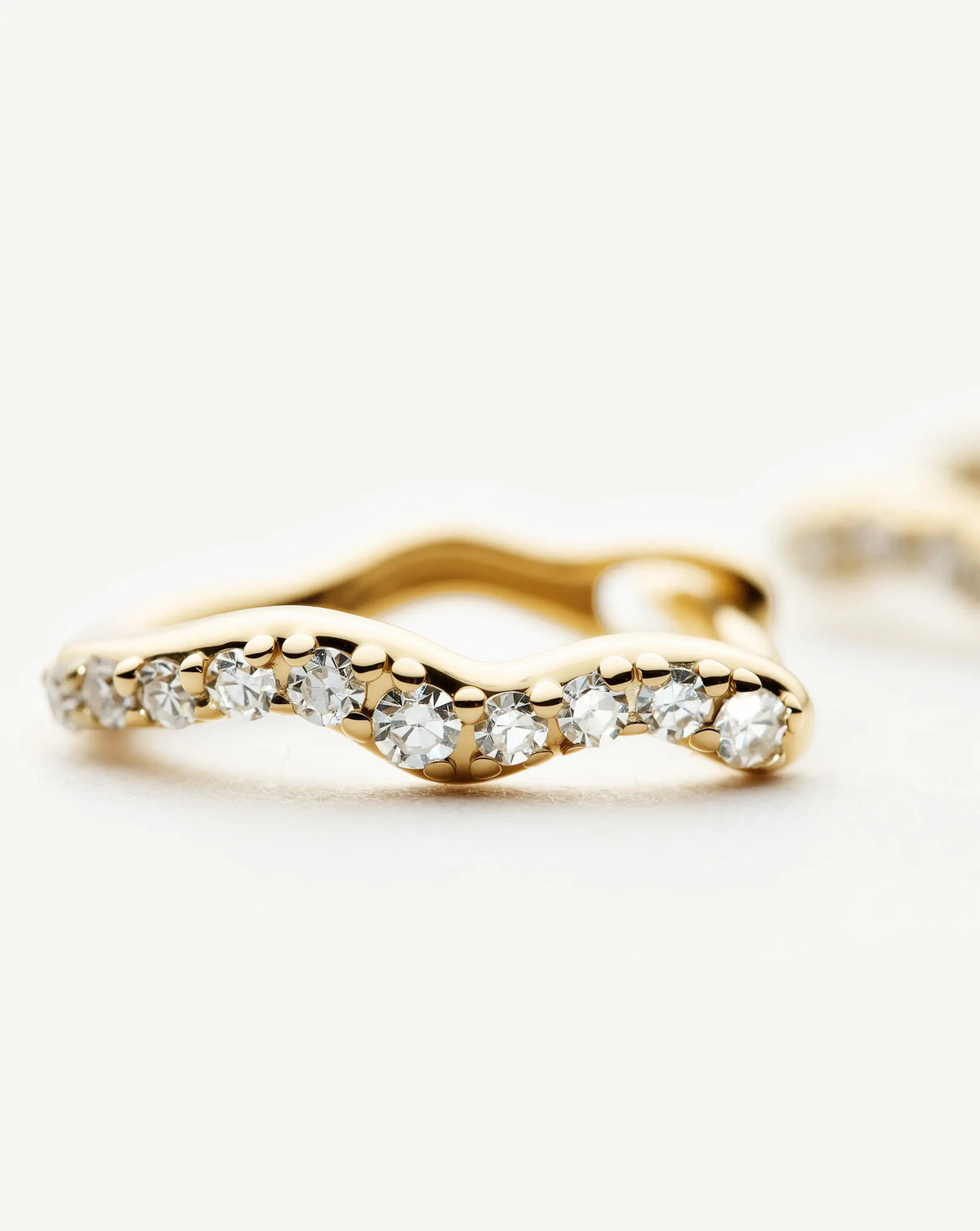 Solid Gold Diamond Molten Snow Huggie Earrings | 9ct Solid Yellow Gold/Lab Grown Diamonds Earrings Missoma 