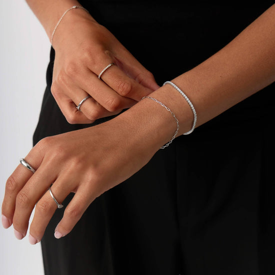 Solid Gold Diamond Tennis Bracelet | 14ct Solid White Gold Lab Grown Diamonds Bracelets Missoma 