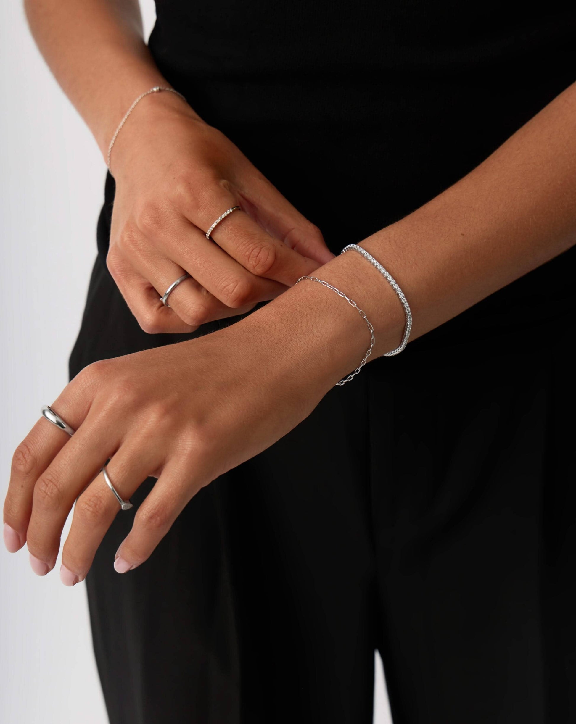 Solid Gold Diamond Tennis Bracelet | 14ct Solid White Gold Lab Grown Diamonds Bracelets Missoma 