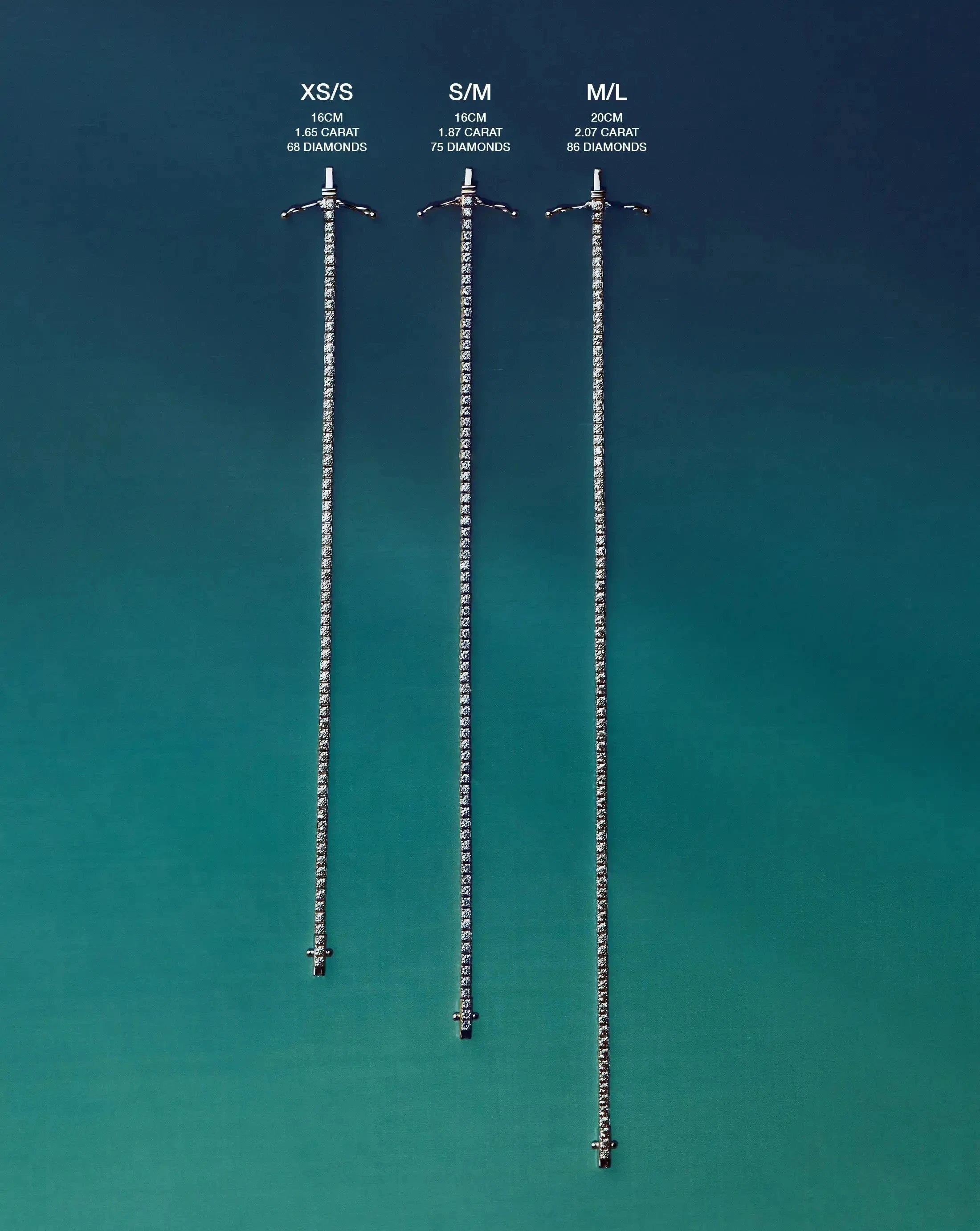 Solid Gold Diamond Tennis Bracelet | 14ct Solid White Gold Lab Grown Diamonds Bracelets Missoma 