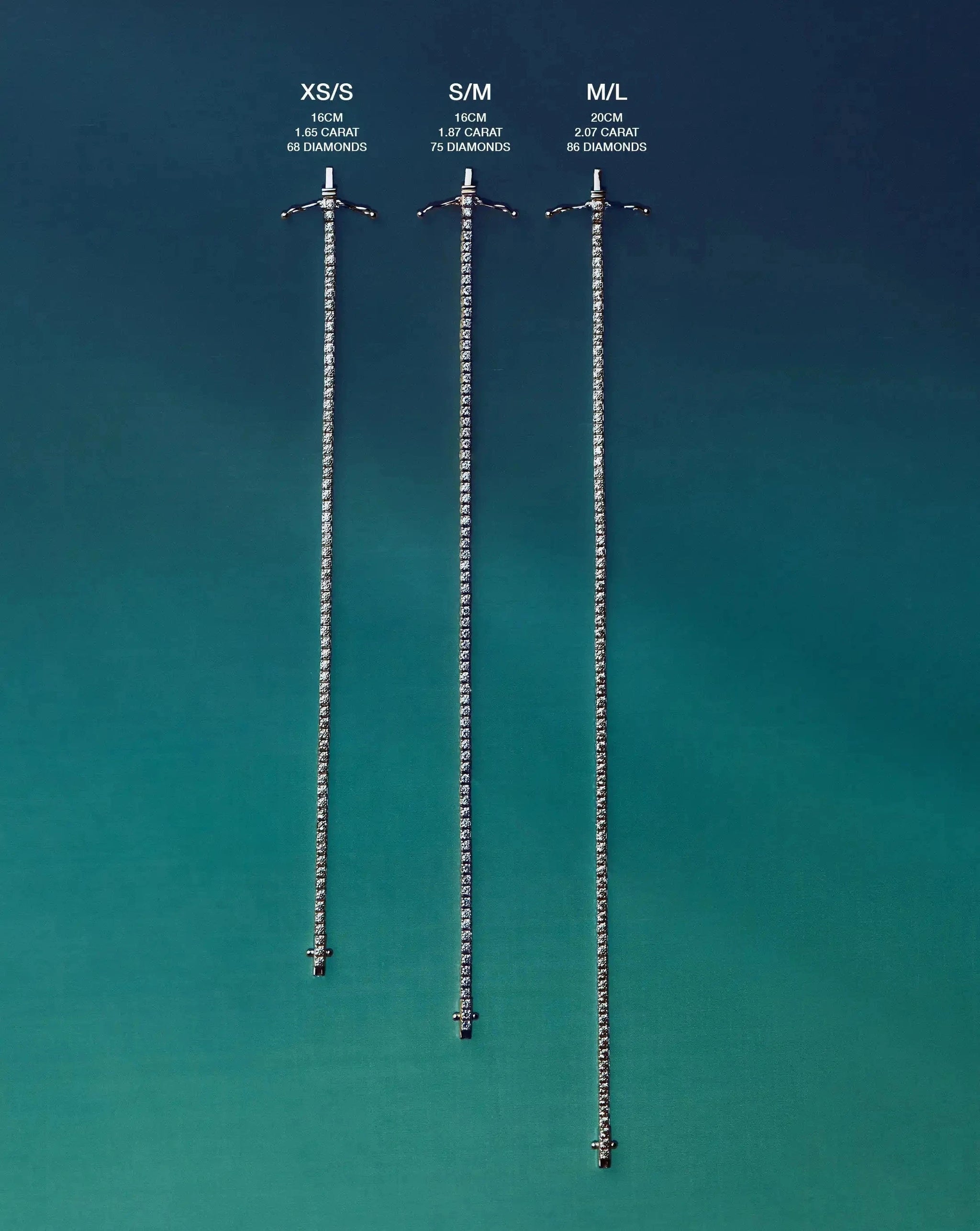 Solid Gold Diamond Tennis Bracelet | 14ct Solid White Gold Lab Grown Diamonds Bracelets Missoma 