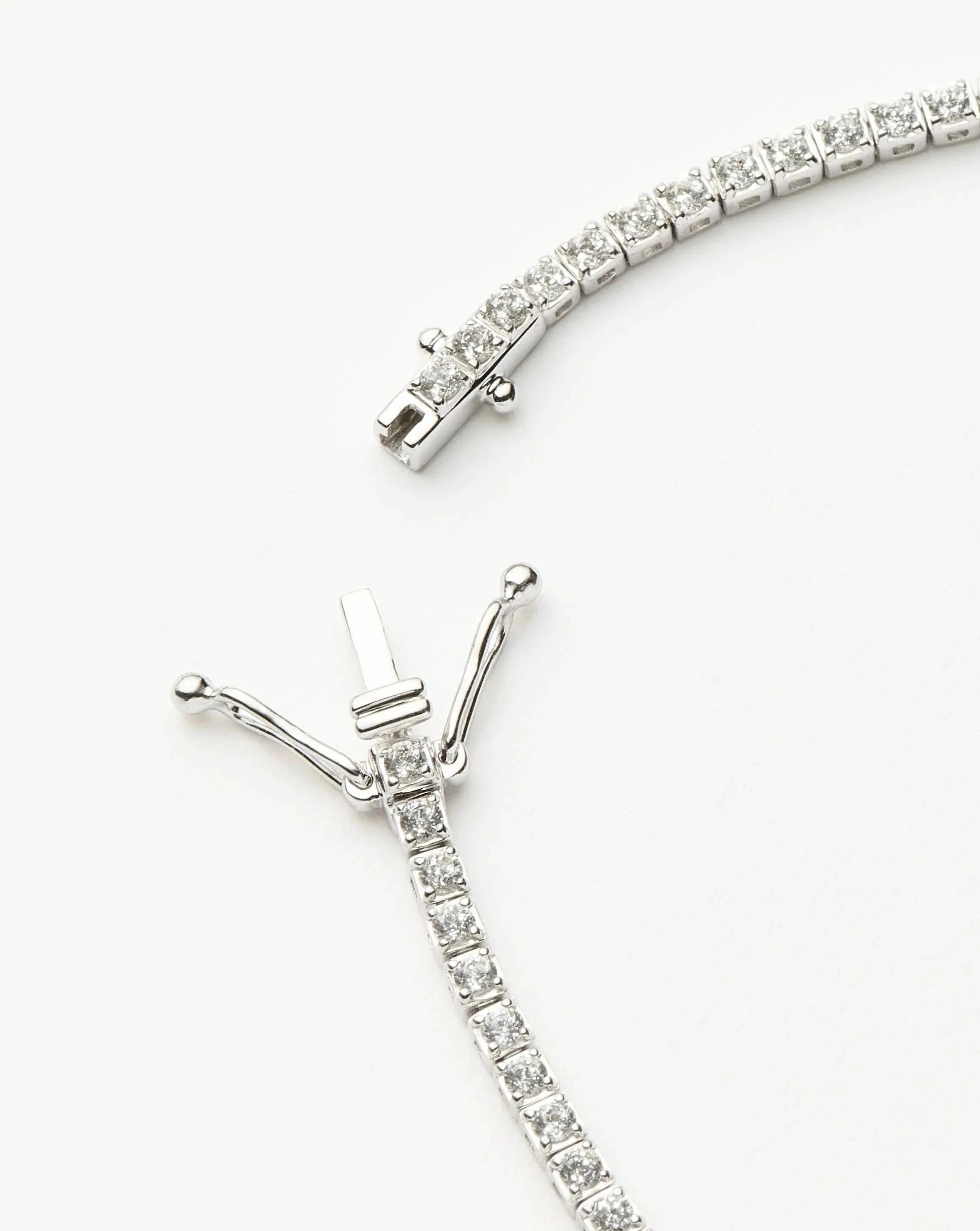 Solid Gold Diamond Tennis Bracelet | 14ct Solid White Gold Lab Grown Diamonds Bracelets Missoma 