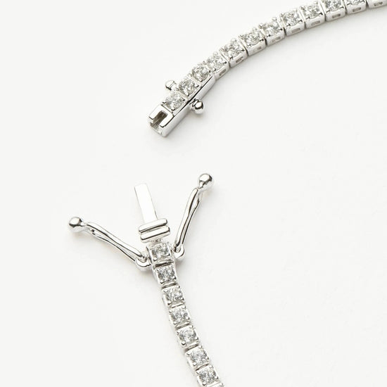 Solid Gold Diamond Tennis Bracelet | 14ct Solid White Gold Lab Grown Diamonds Bracelets Missoma 