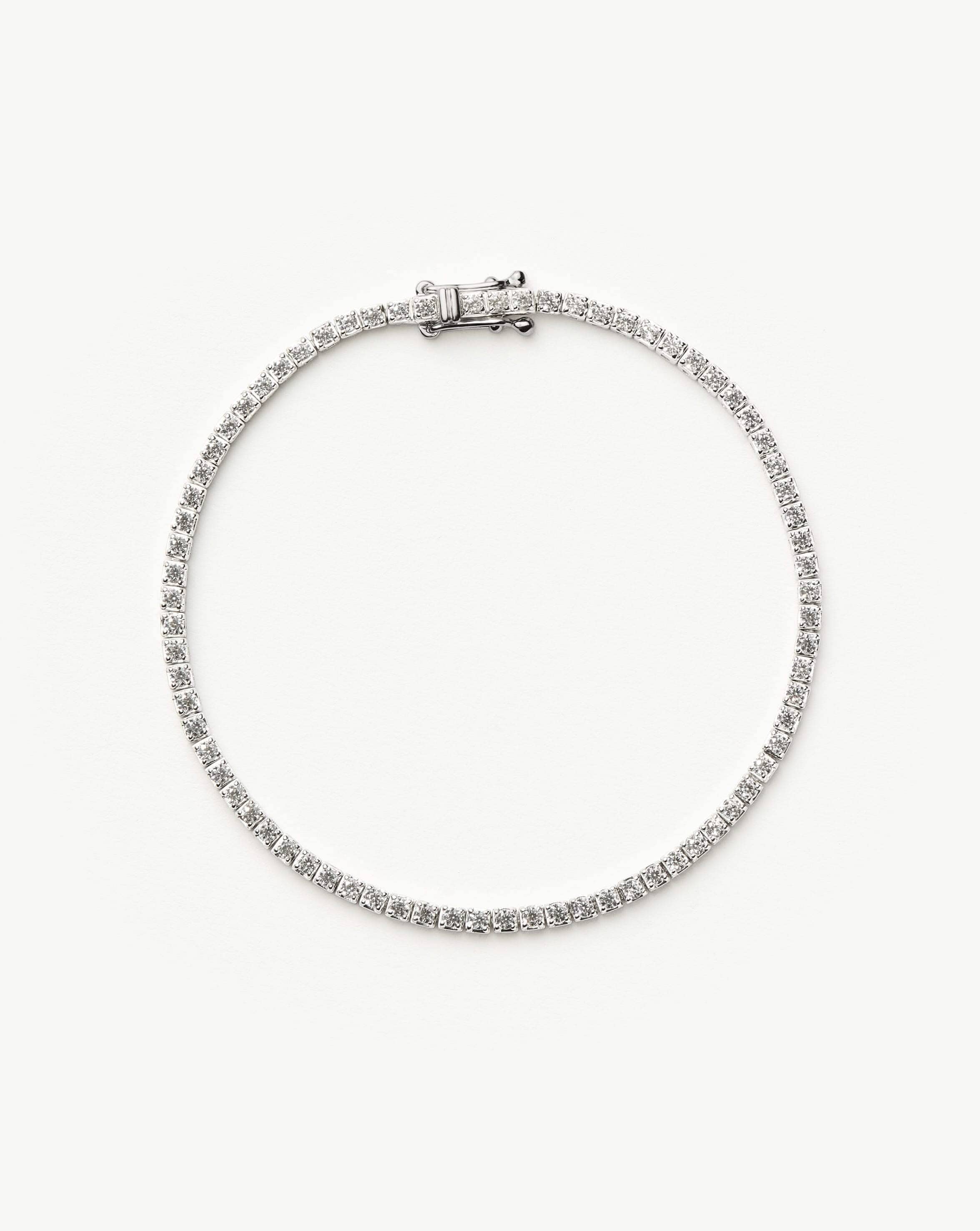 Solid Gold Diamond Tennis Bracelet | 14ct Solid White Gold Lab Grown Diamonds Bracelets Missoma 