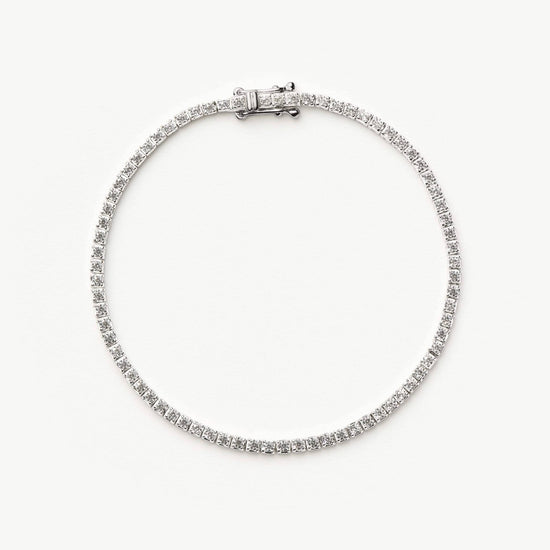 Solid Gold Diamond Tennis Bracelet | 14ct Solid White Gold Lab Grown Diamonds Bracelets Missoma 