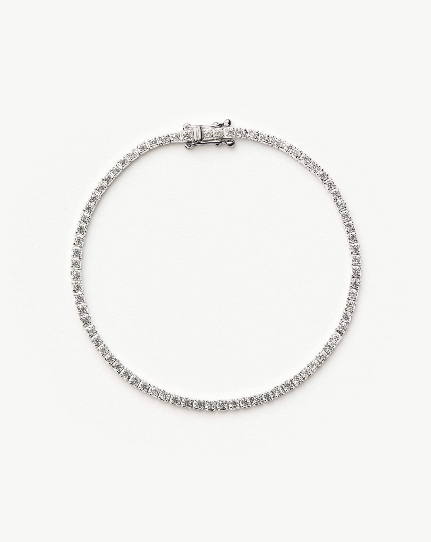 Solid Gold Diamond Tennis Bracelet | 14ct Solid White Gold Lab Grown Diamonds Bracelets Missoma 