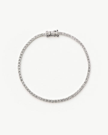 Solid Gold Diamond Tennis Bracelet | 14ct Solid White Gold Lab Grown Diamonds Bracelets Missoma 
