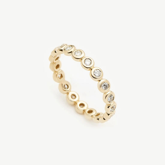 Solid Gold Diamond Tennis Eternity Ring | 9ct Solid Yellow Gold Rings Missoma 