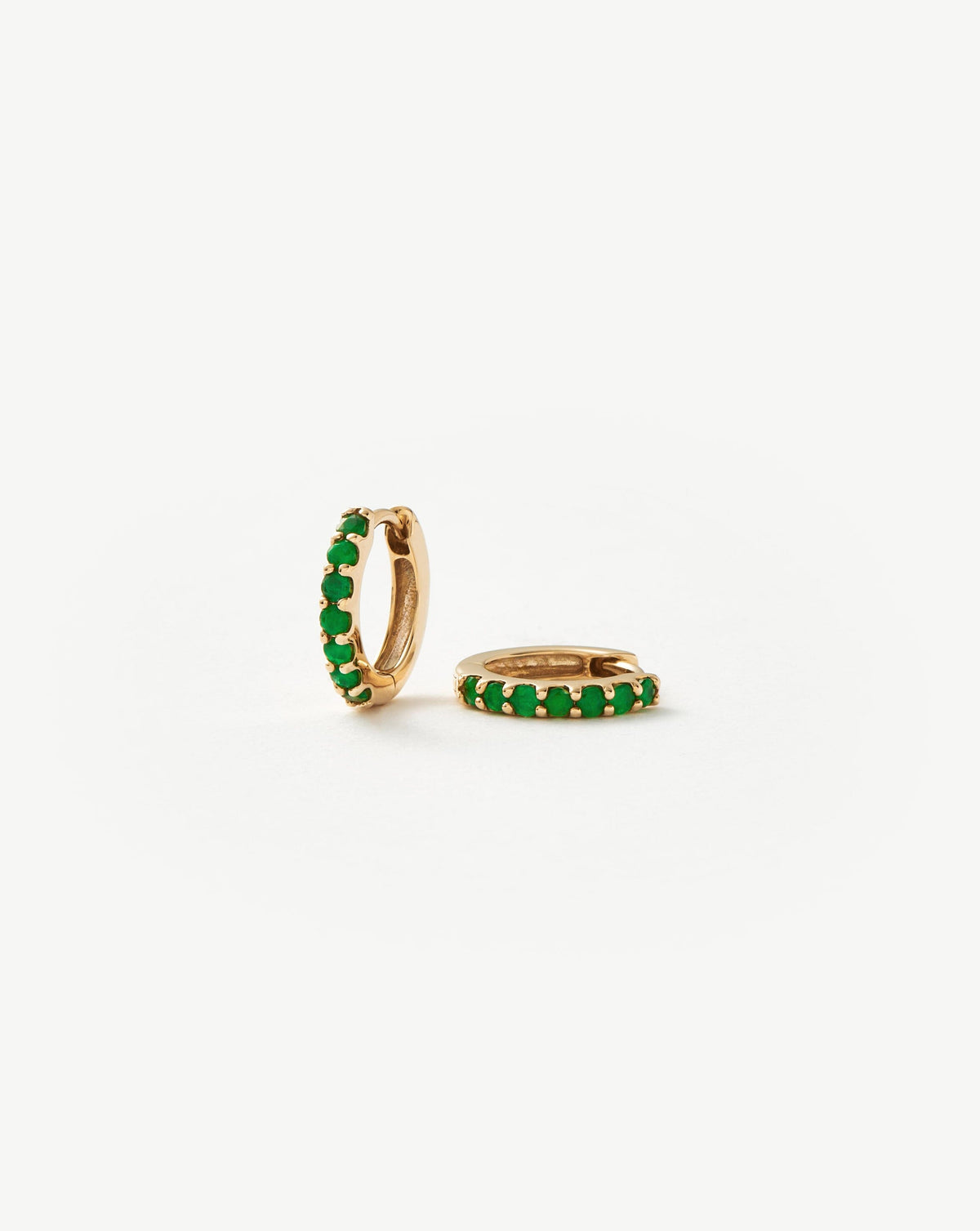Solid Gold Emerald Huggies Earrings Missoma 