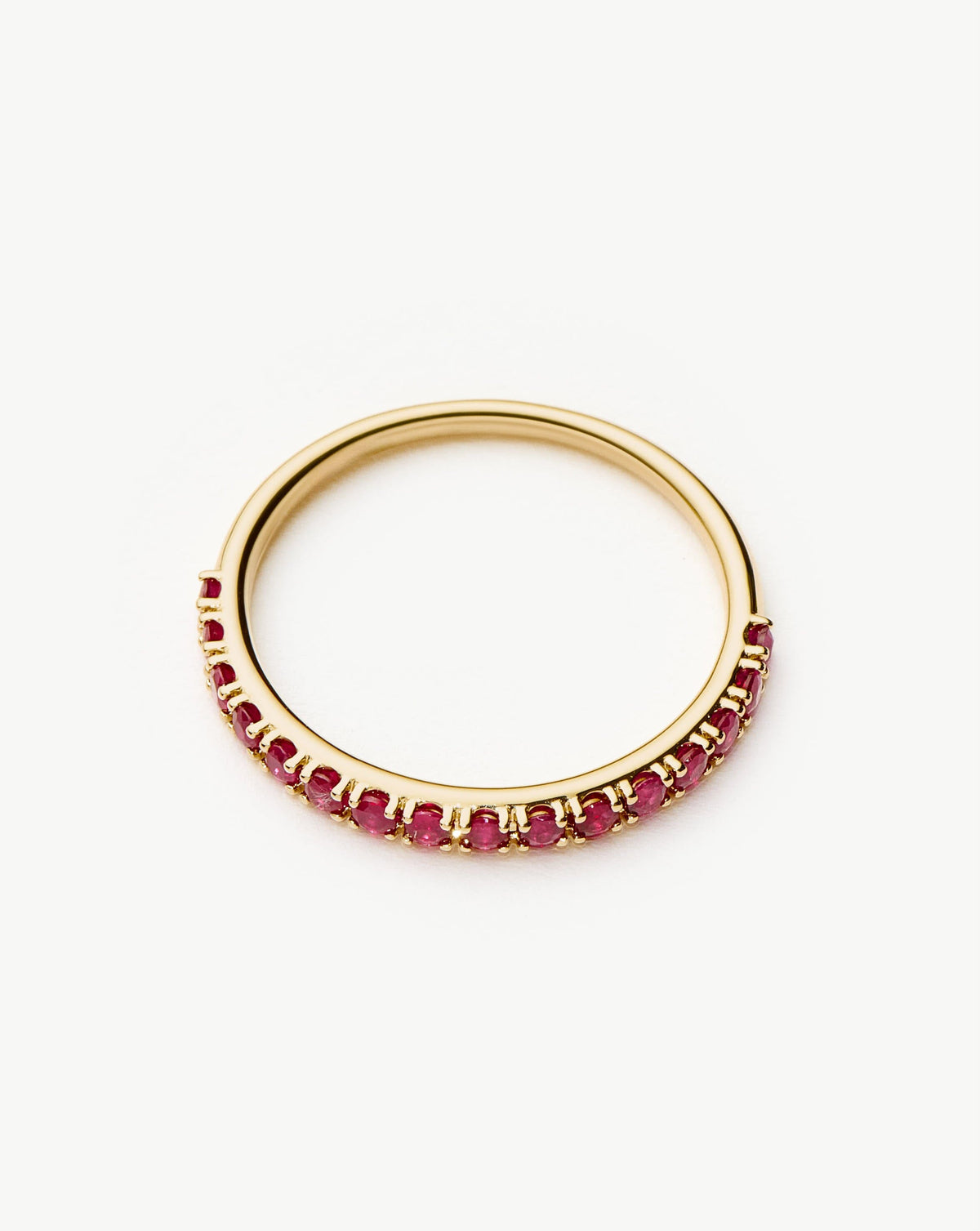 Solid Gold Half Eternity Ruby Ring | 9ct Solid Yellow Gold/Ruby Rings Missoma 