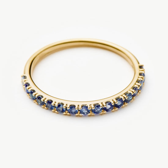 Solid Gold Half Sapphire Eternity Ring | 9ct Solid Yellow Gold/Sapphire Rings Missoma 