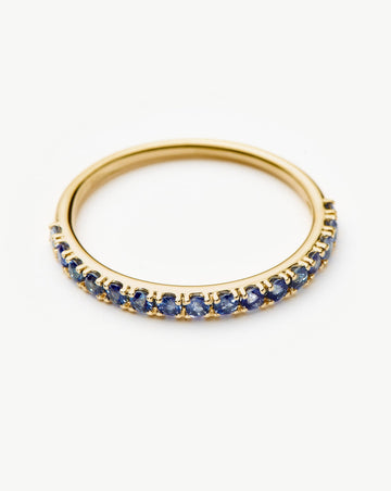 Solid Gold Half Sapphire Eternity Ring | 9ct Solid Yellow Gold/Sapphire Rings Missoma 
