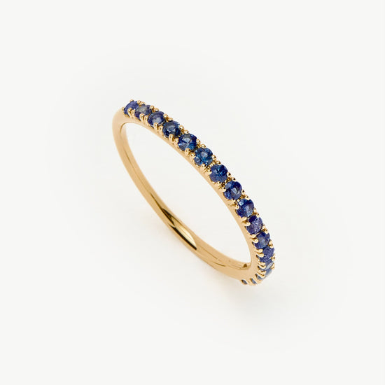 Solid Gold Half Sapphire Eternity Ring | 9ct Solid Yellow Gold/Sapphire Rings Missoma 