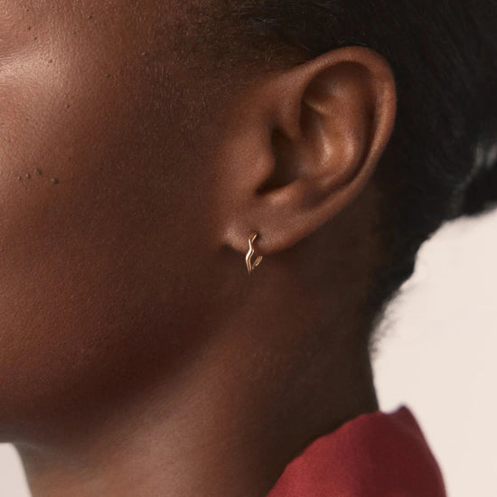 Solid Gold Molten Huggie Earrings | 9ct Solid Yellow Gold Earrings Missoma 