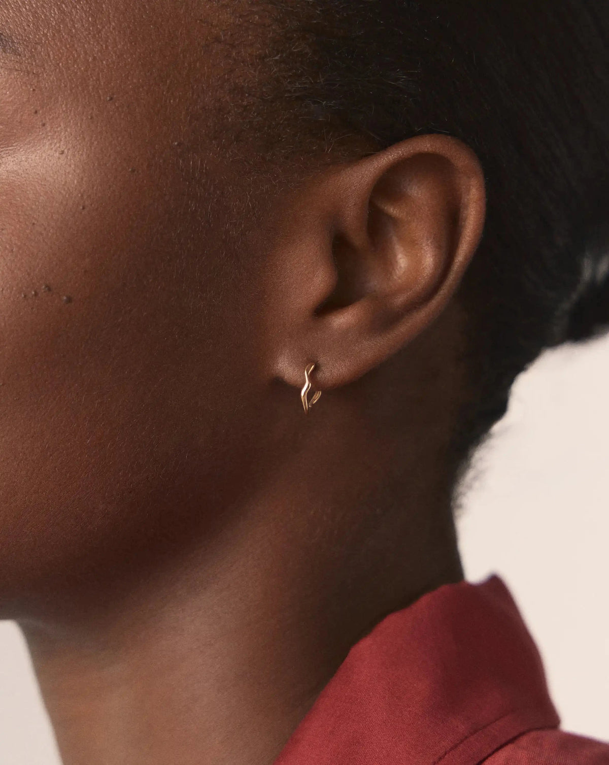 Solid Gold Molten Huggie Earrings | 9ct Solid Yellow Gold Earrings Missoma 